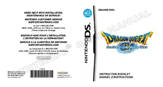 manual for Dragon Quest IX - Sentinels of the Starry Skies